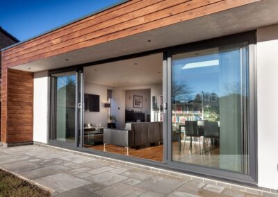 Grey UPVC Four Pane Patio Doors