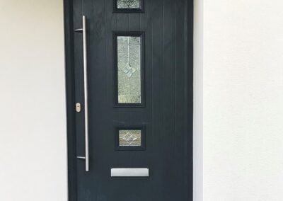 Esk composite Grey door with Elegance glass, fitted in Corfe Mullen Dorset