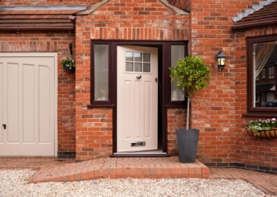 Lyell Composite door claystone with rosewood outerframe