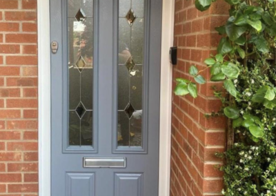 Scafell Elephant grey door with Fabian glass