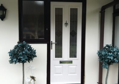 Scafell Composite Cream door rosewood outerframe, fitted in Broadstone