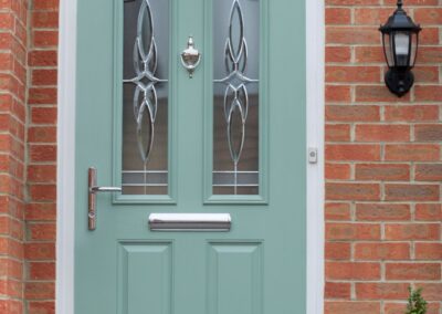 Two panel two angle Chartwell Green front door