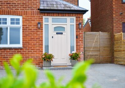 Berwyn claystone Composite front door, sidelight and toplight