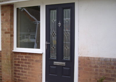 Blue Composite door and side window