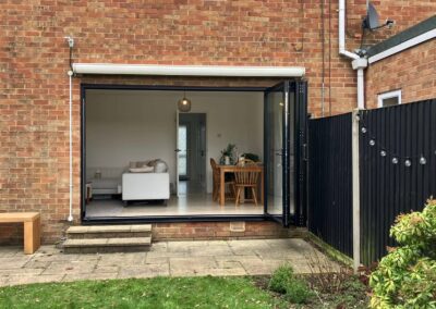 Smart black bi-folds installed Bournemouth