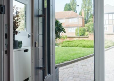 Composite anthracite grey door, inside view